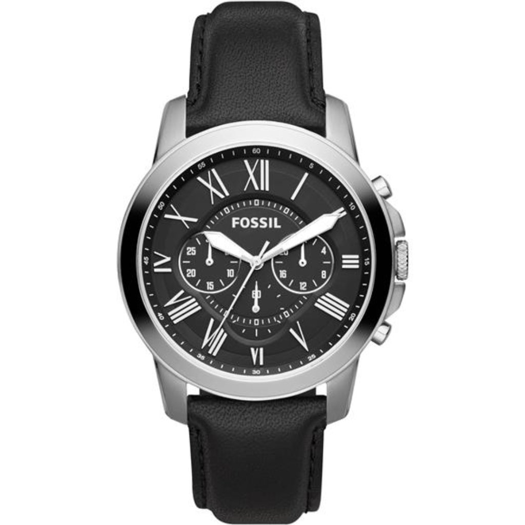 Mens Watch With Chronograph Or Automatic Display And Genuine Leather Band